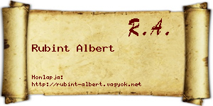 Rubint Albert névjegykártya