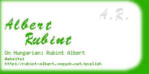 albert rubint business card